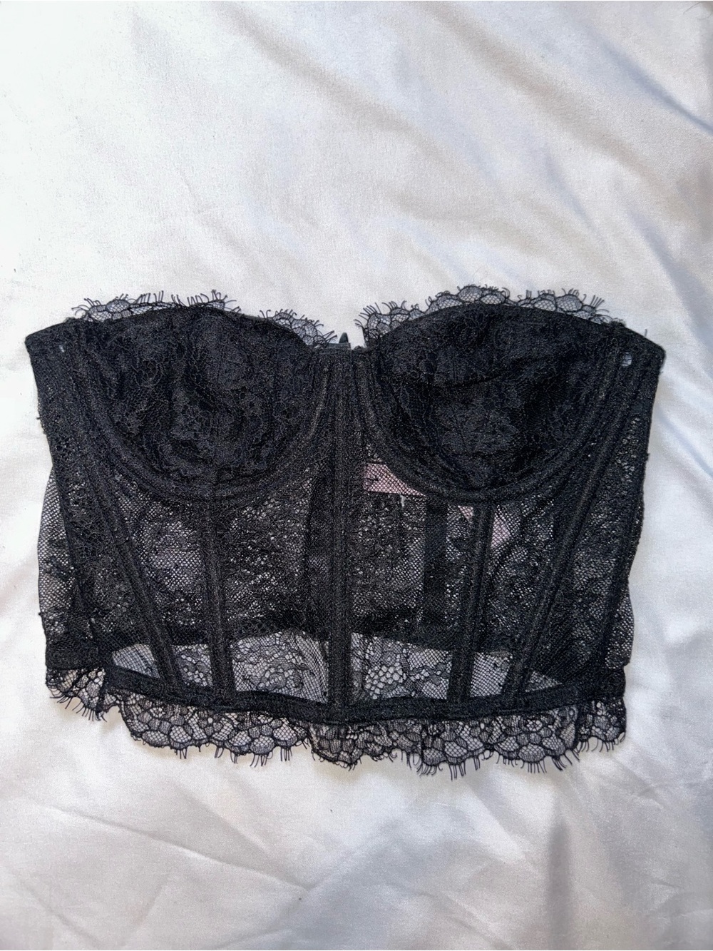 Black Lace Bustier Corset Top - Going Out Top